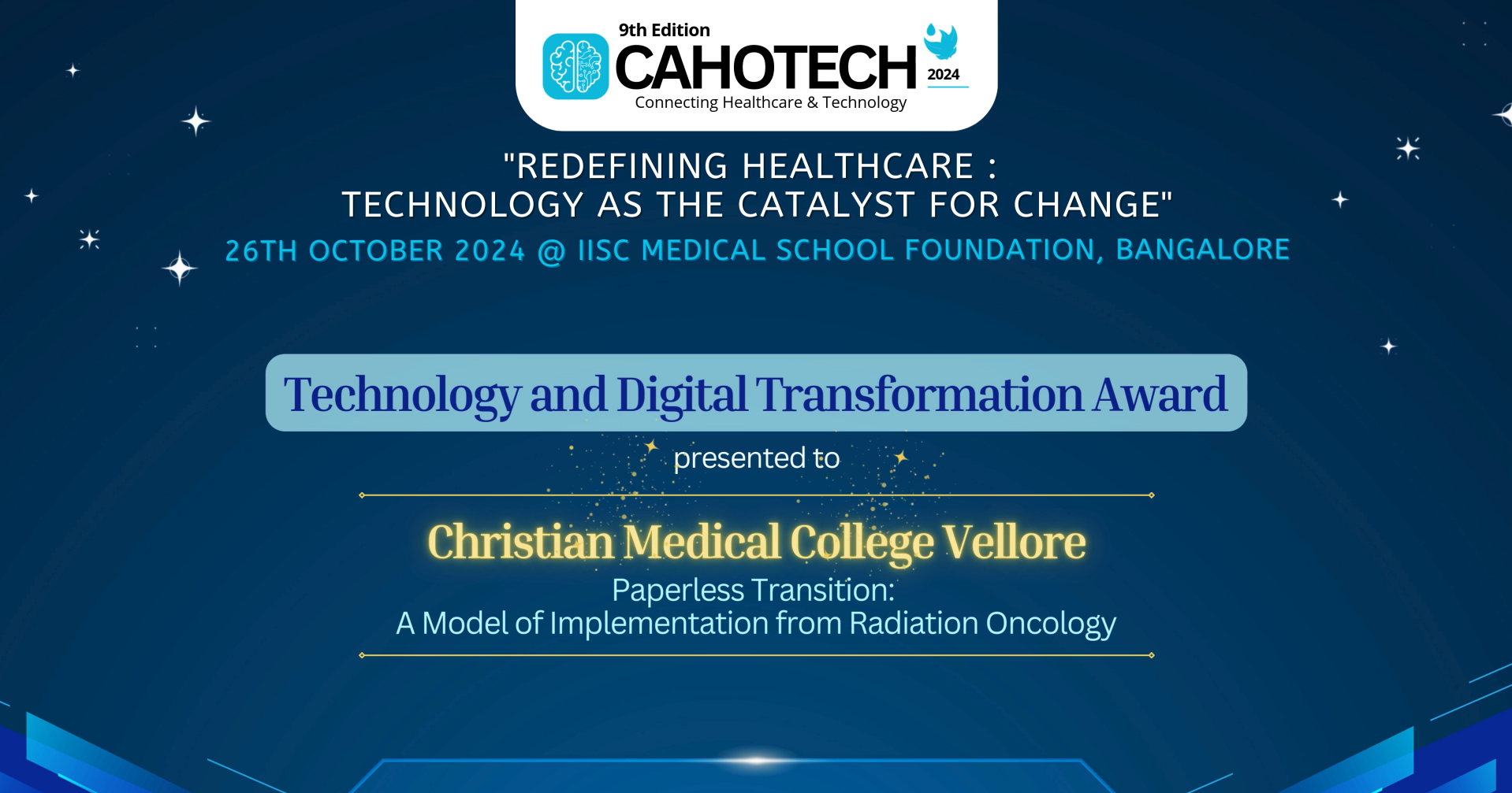 CAHOTECH 2024: Hospital Innovation - A Model of Implementation from Radiation Oncology, CMC Vellore - Dr. Balu Krishna Sasidharan